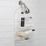 4-Tier Metal Shower Organizer with Hooks – Rust-Resistant Bathroom Storage Rack