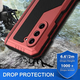 3-Layer Heavy Duty Metal Case for Samsung Galaxy Z Fold 3/4/5/6 – Aluminum & Silicone Shockproof Cover with Stand