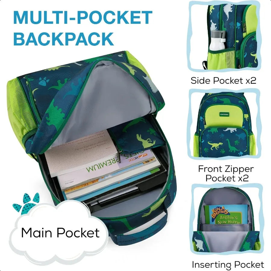 “Mommore Lightweight Kids Backpack with Lunch Box – Preschool & Kindergarten Boys & Girls Elementary School Bookbag”