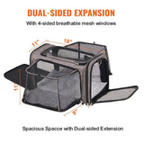 Airline-Approved Cat & Dog Carrier with Wheels – Rolling Travel Bag with Telescopic Handle, Ventilated Design & Shoulder Strap