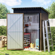 5x3ft Outdoor Steel Storage Shed with Floor Frame & Lockable Doors | Compact Metal Tool Shed for Garden, Backyard & Patio