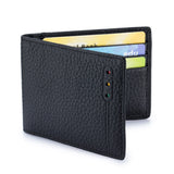 RFID Blocking Genuine Leather Slim Wallet – Unisex Soft Credit Card Holder & Thin Minimalist Purse for Men & Women