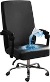 Waterproof Stretch Chair Cover for Office Chairs – PU Leather Slipcover with Elastic Base, Universal Fit Rotating Computer Seat