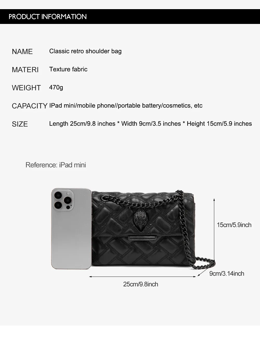 2025 New “Eagle Head” Chain Shoulder Bag – Stylish Women’s Crossbody & Flap Design
