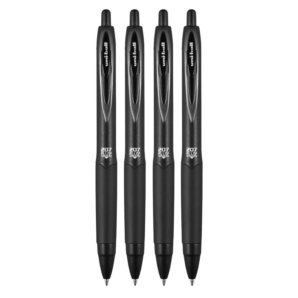 3-Pack Retractable 0.7 mm Black Gel Pens – Smooth, Fade-Resistant Writing for School & Office