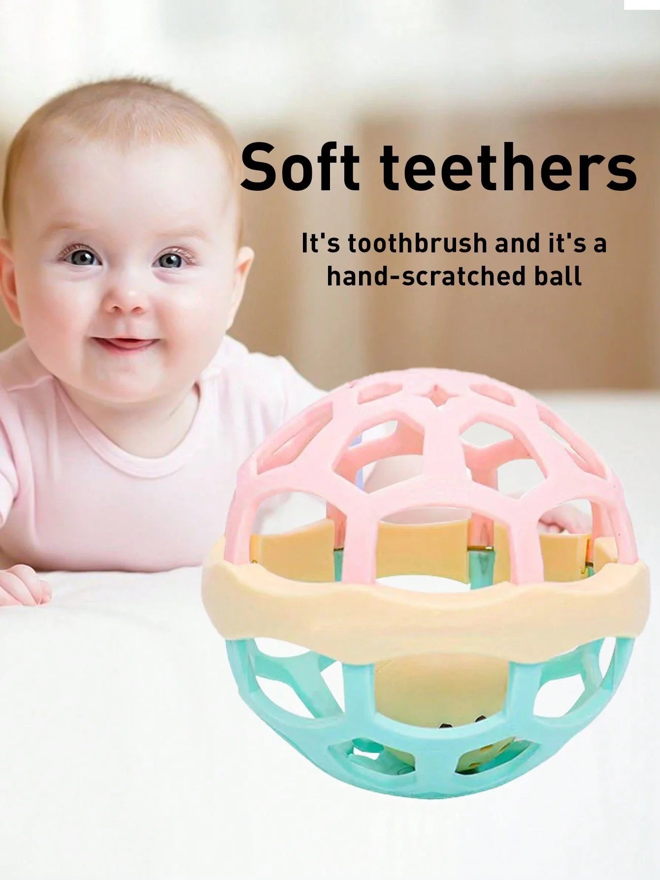 Baby Sensory Teething & Rattle Toys – Soft Silicone Teether Set for 0–12 Months, Gum Relief & Developmental Play