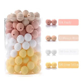 100-Piece 12 mm Silicone Beads Set for Baby Teething & Pacifier Chain – BPA-Free Chewable DIY Accessory