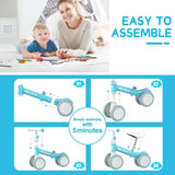 SEJOY Baby Balance Bike – Adjustable Toddler First Walking Bike for Boys & Girls (Seat & Handle Height Adjustable)
