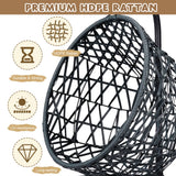 Cat Swing Bed with Stand – Indoor Hanging Egg Chair with Cushion, Rattan Wicker Style Swinging Pet Bed for Cats & Small Dogs