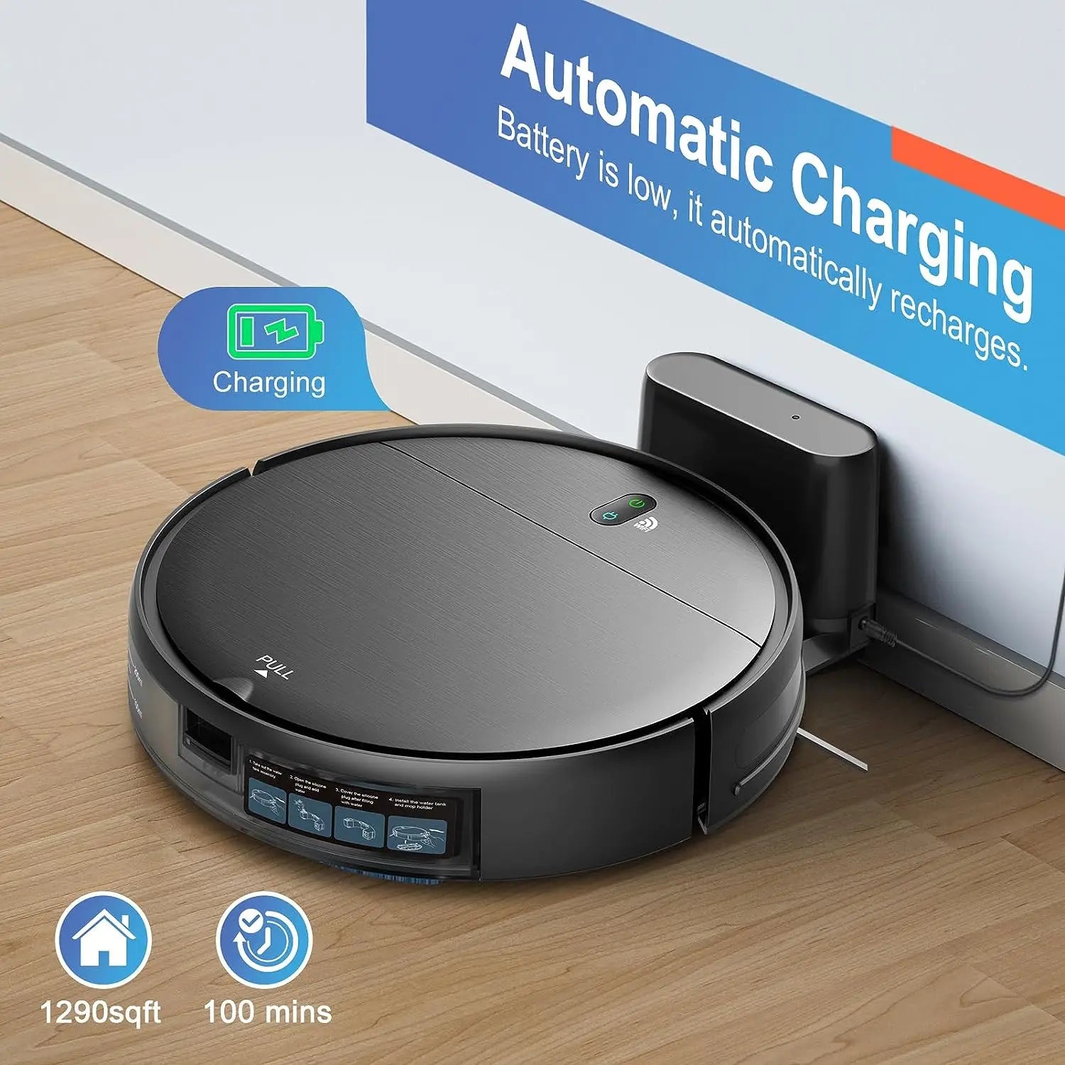 Rayfurn Robot Vacuum Cleaner 6000 Pa – App Control, Auto-Charging, Wet Mopping & Wi-Fi Navigation