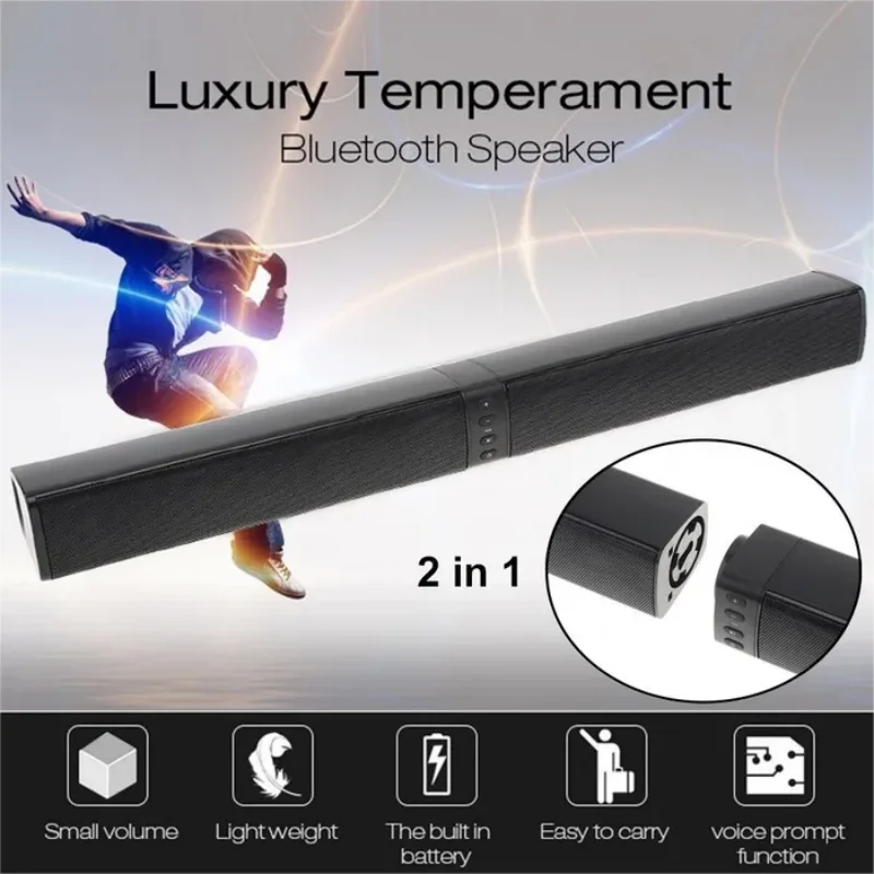 20W Bluetooth Speaker – Foldable Split Design Soundbar for TV & PC with Powerful Stereo Audio
