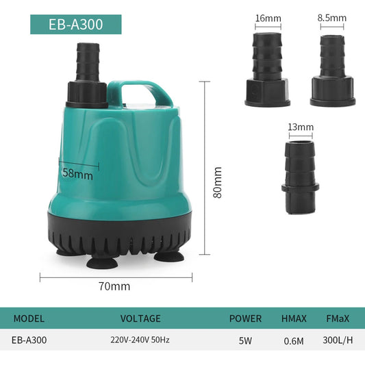 Ultra Quiet Submersible Water Fountain Pump – 40W/60W/90W Aquarium & Fish Pond Pump with Filter, 220V–240V
