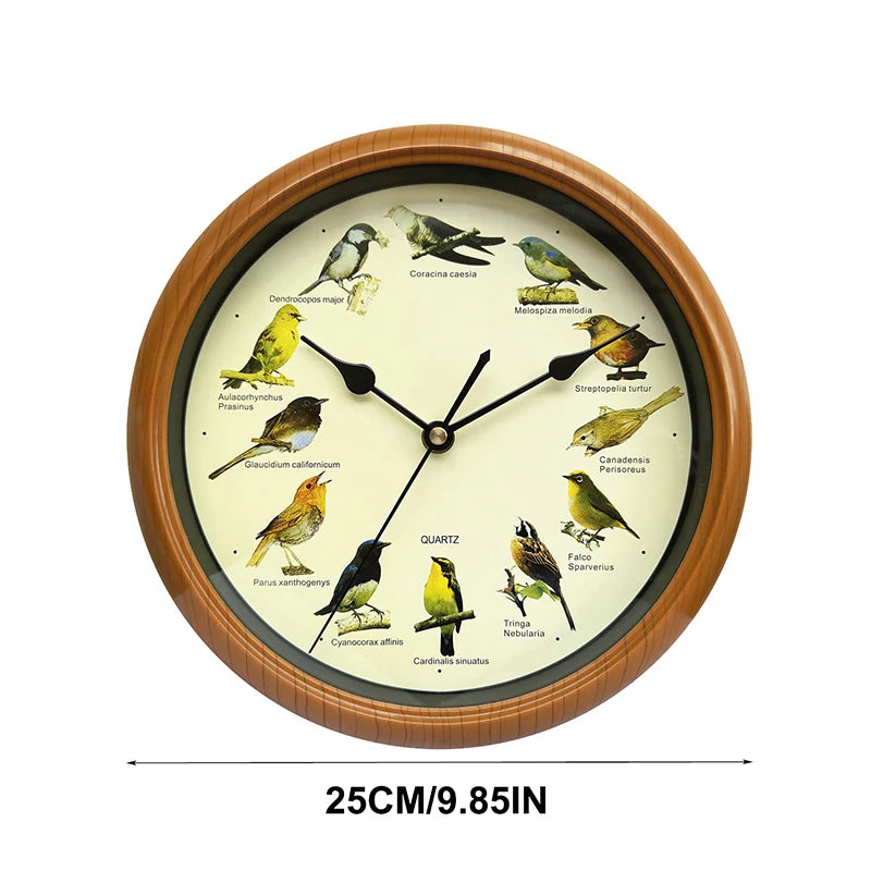Singing Bird Wall Clock – Creative Quiet Round Hanging Clock for Living Room, Office & Home Décor