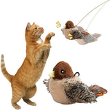 Interactive Flapping Bird Cat Toy – Plush Chirping Bird with Wings, Motion-Sensitive Fun for Indoor Cats