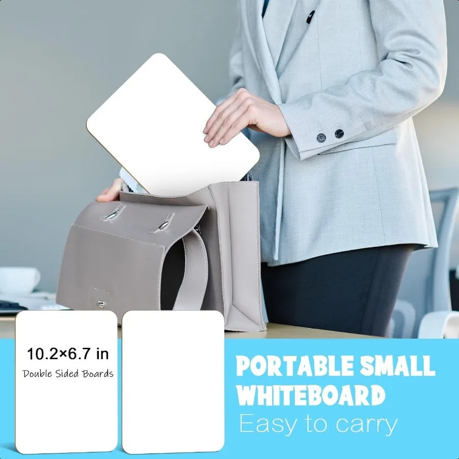 Mini Double-Sided Dry Erase Boards – 3-Pack Whiteboards with Markers & Erasers (7×10 in)