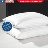 Goose Down Pillows Set of 2 – King Size Soft & Breathable Hotel-Quality Down and Feather Bed Pillows | Supportive for All Sleep Positions