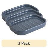 3-Pack Durable Ceramic Soap Dish Trio – Multi-Use Home & Bathroom Storage Organizer