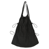 Lightweight Pleated Nylon Drawstring Daypack – Large Capacity Casual Shoulder Bag for Men & Women