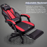 Big & Tall Gaming Chair with Footrest – Racing Style Computer Chair for Adults, 400lb Capacity, Adjustable Height, Headrest & Lumbar Support