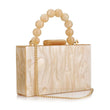 Pearl Marble Dark Green Acrylic Evening Crossbody Bag – Luxury Flap Purse for Weddings, Parties & Chic Beach Events