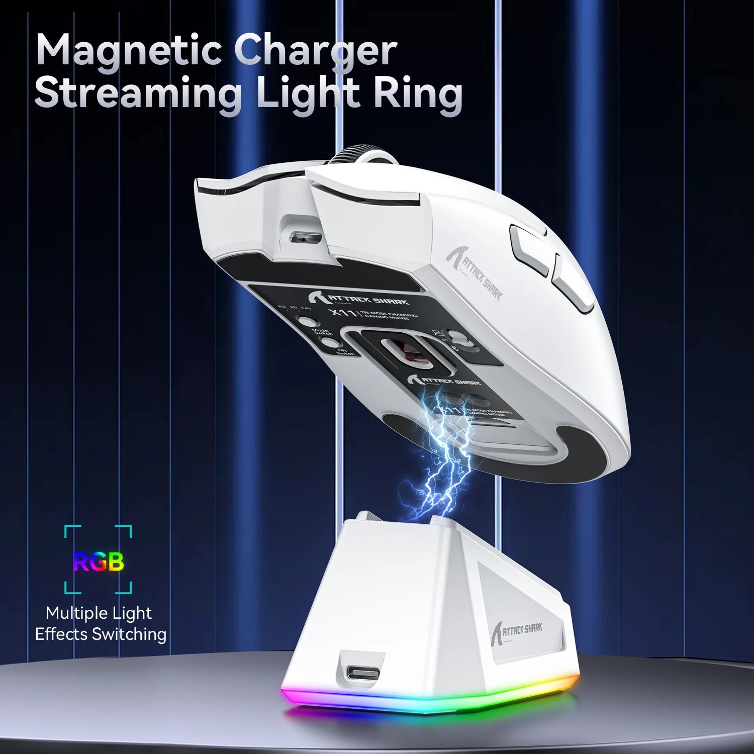 Attack Shark X11 Wireless Gaming Mouse – Lightweight RGB Backlit Mouse with PAW3311 Optical Sensor & Up to 22,000 DPI