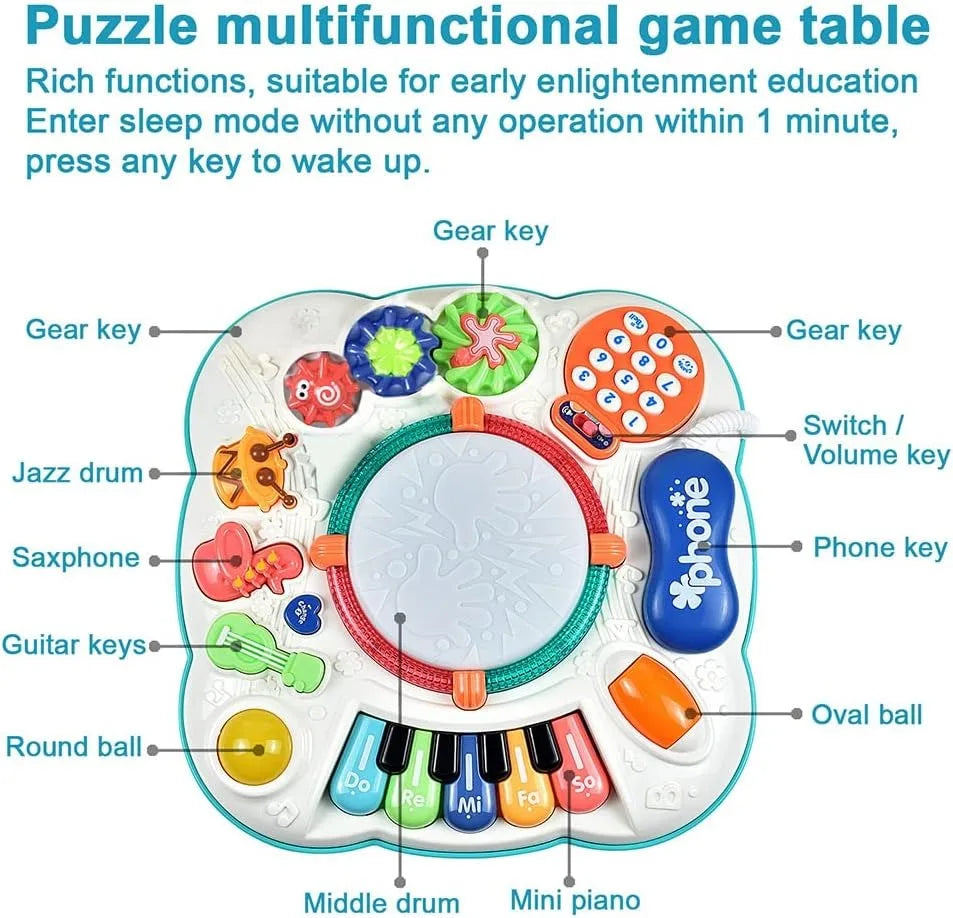 Baby & Toddler Musical Activity Learning Table – Educational Toy with Lights & Sounds for 6–36 Months Boys & Girls