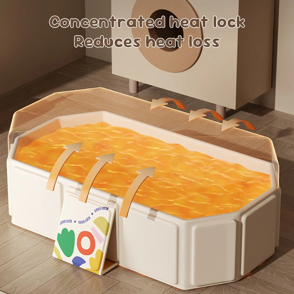 Animal Baby Portable Bathtub – Folding Newborn Swimming Pool with Real-Time Temperature Display & Shower Basin