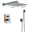 Chrome 16-Inch Rainfall Concealed Shower System Set – Wall-Mounted Mixer Tap