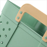 Square Elastic Laundry Basket – Grass Green Fabric Hamper with Handles & Elastic Top