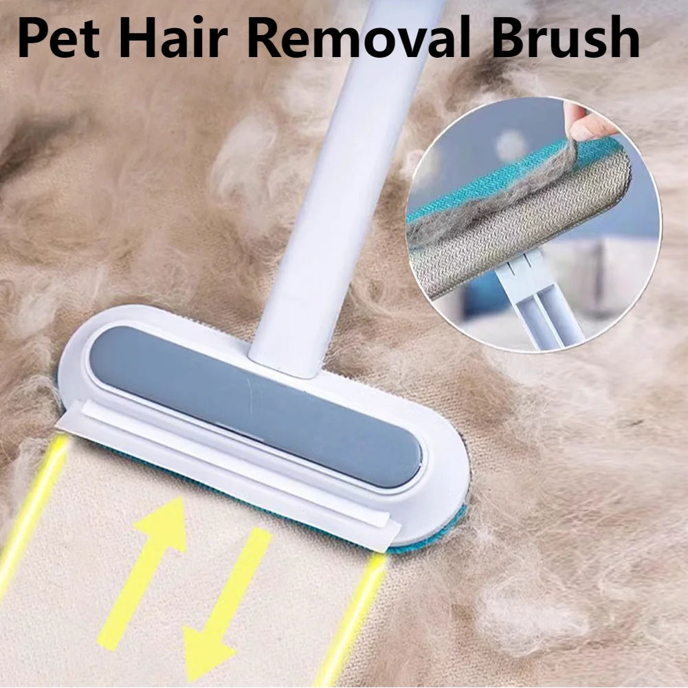 3-in-1 Pet Hair Remover Brush – Long Handle Cleaning Tool for Cat & Dog Fur, Window Brush & Multi-Surface Pet Hair Cleaner