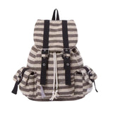 Retro Stripes School Backpack — Large-Capacity Unisex Student & Commuter Bag