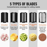 Electric Cheese Grater & Vegetable Chopper – 5 Stainless Steel Attachments, 250W Powerful Kitchen Cutter