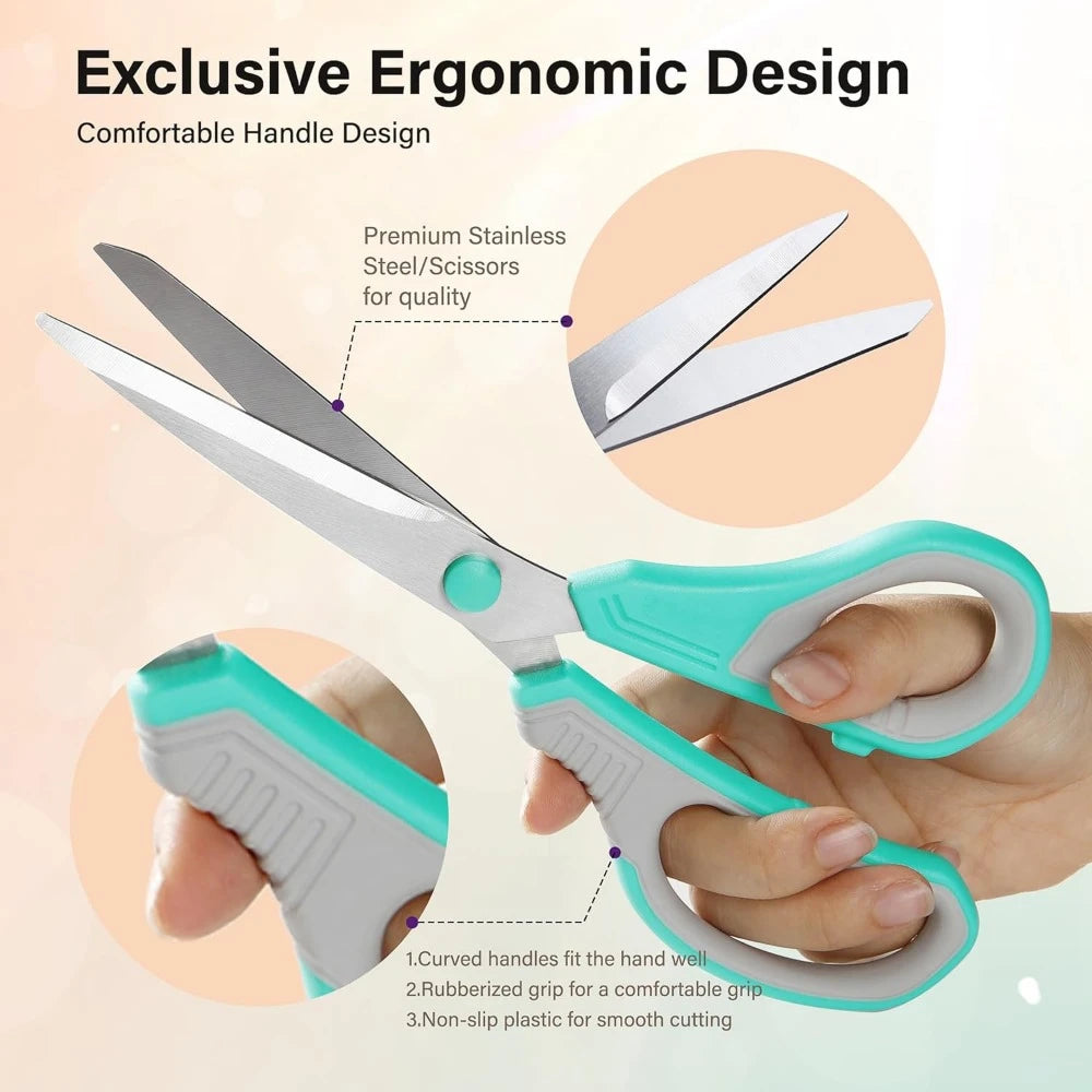 8.5″ Ultra-Sharp All-Purpose Scissors – 3-Pack Ergonomic Comfort Grip