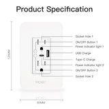 WiFi Smart Power Wall Socket – Dual Outlet Plug with USB & Type-C Ports, Alexa & Google Home Compatible Smart Socket for Home & Office
