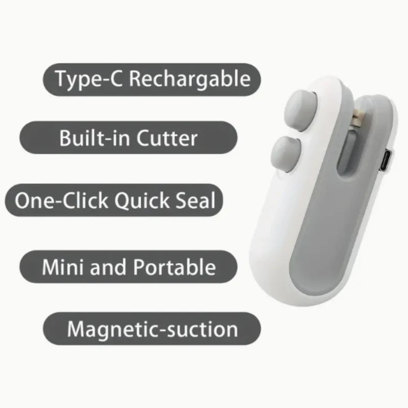 16W Mini USB Vacuum Food Sealer – Dual Heat Seal & Cutter, 300mAh Battery, Portable Packer for Snacks & Meats 🥩⚡