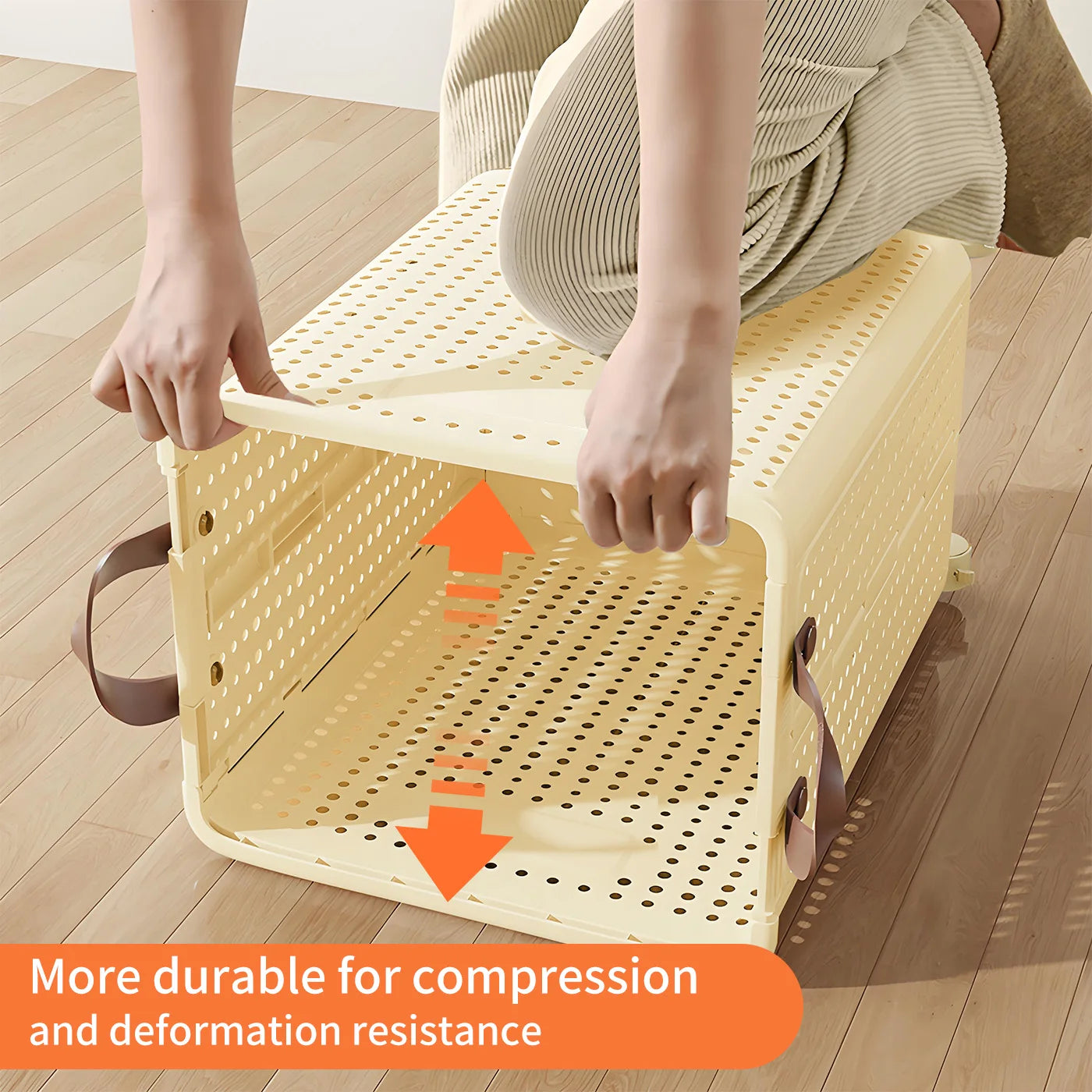 Large Foldable Plastic Laundry Basket with Wheels – Portable Clothes Hamper for Home, Balcony & Bathroom