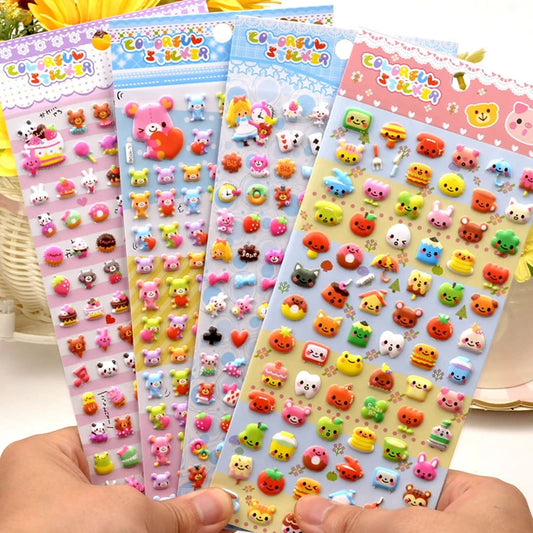 Cute Mini Animal 3D Bubble Stickers – Stereoscopic Diary & Stationery Decor