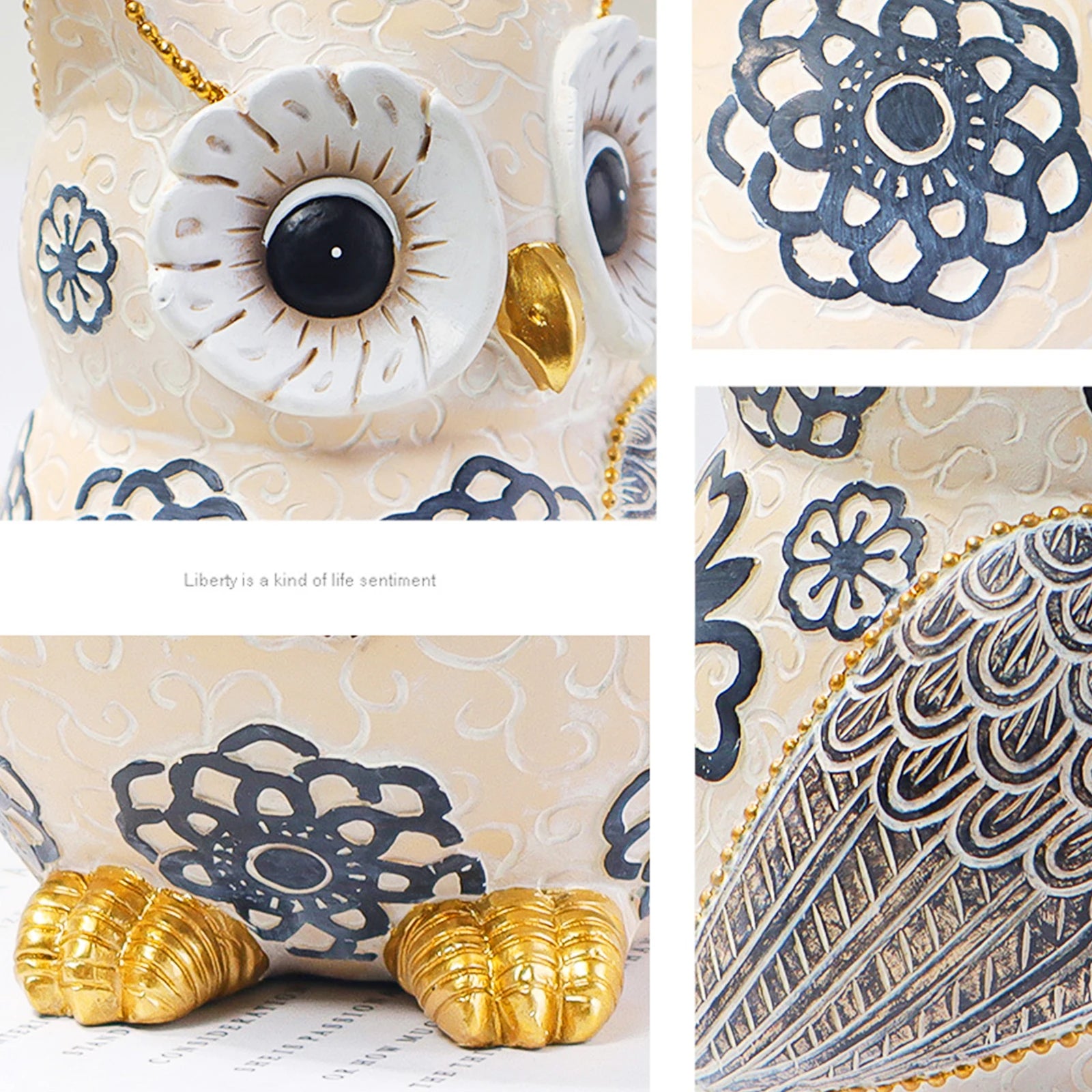 Resin Owl Sculpture Set – Cute Decorative Bird Figurines for Desktop, Home & Office Art Décor