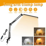💡 LED Desk Lamp with Clamp – 10W Swing Arm Dimmable Light with 10 Brightness Levels & 3 Lighting Modes, Eye-Caring