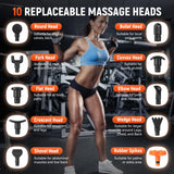 Deep-Tissue Massage Gun – 10 Interchangeable Heads & 30 Speed Levels for Full-Body Recovery
