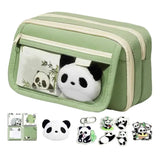 Cute Panda Pencil Case – Large Capacity Transparent Pen Bag, Stationery Storage Pouch for Junior & High School Students