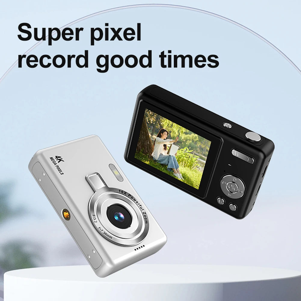 4K & 1080P Digital Vlogging Camera – Anti-Shake, Autofocus, 2.4" IPS Screen, Photography for Kids & Beginners