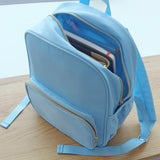 Blue Customizable Nylon Backpack – Spacious Travel & School Everyday Bag