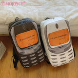 Mobile Phone Shape Fashion Backpack — Large-Capacity PU School Bag for Men, Women & Students