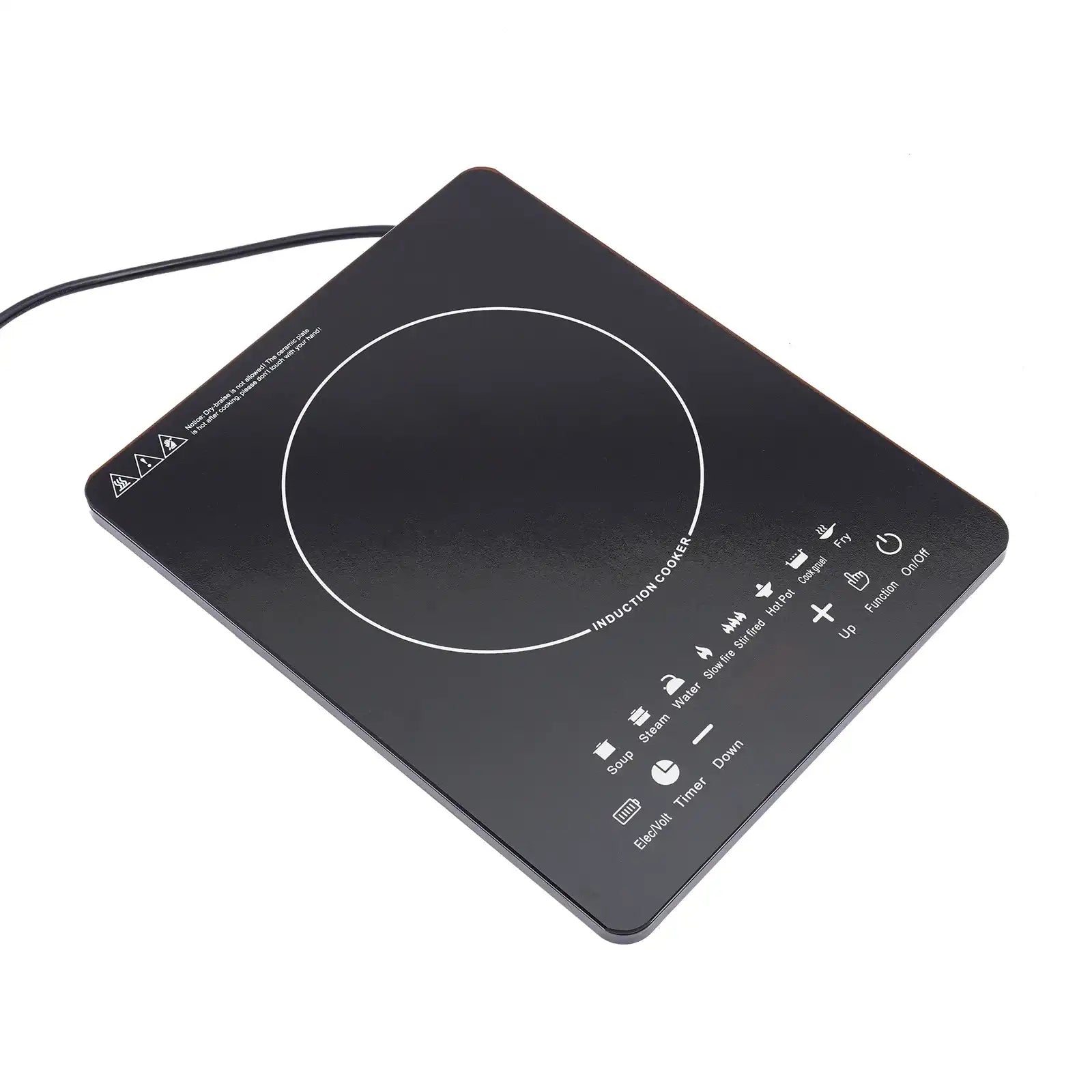 750 W Electric Induction Countertop Burner with Touch Panel – 8 Cooking Preset Programs, Adjustable Power & LCD Display