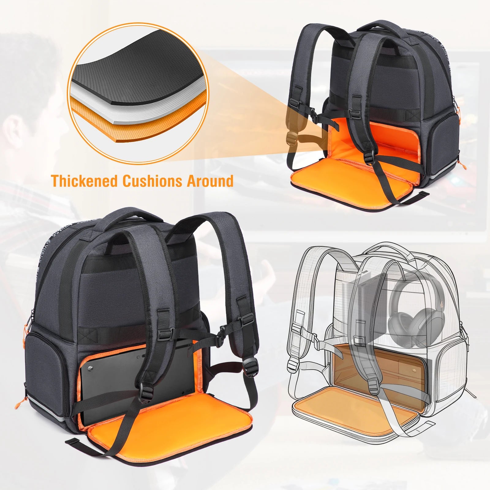 Xbox Series X|S Compatible Gaming Backpack – Protective Console Carry Bag with Dedicated Accessory Storage