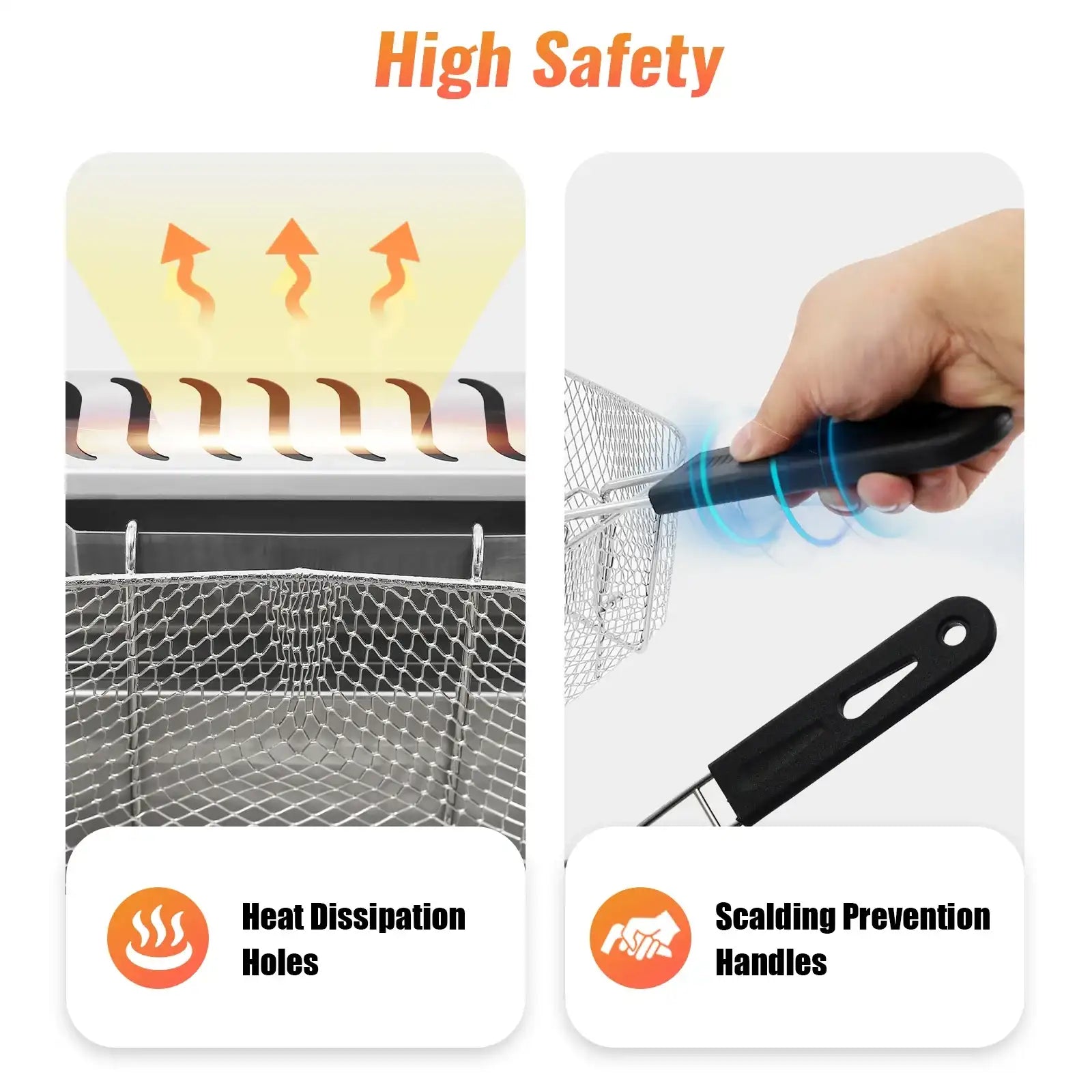 6 L × 2 Dual-Tank Commercial Gas Countertop Deep Fryer – Stainless Steel Fat Fryer for French Fries & Chicken Wings