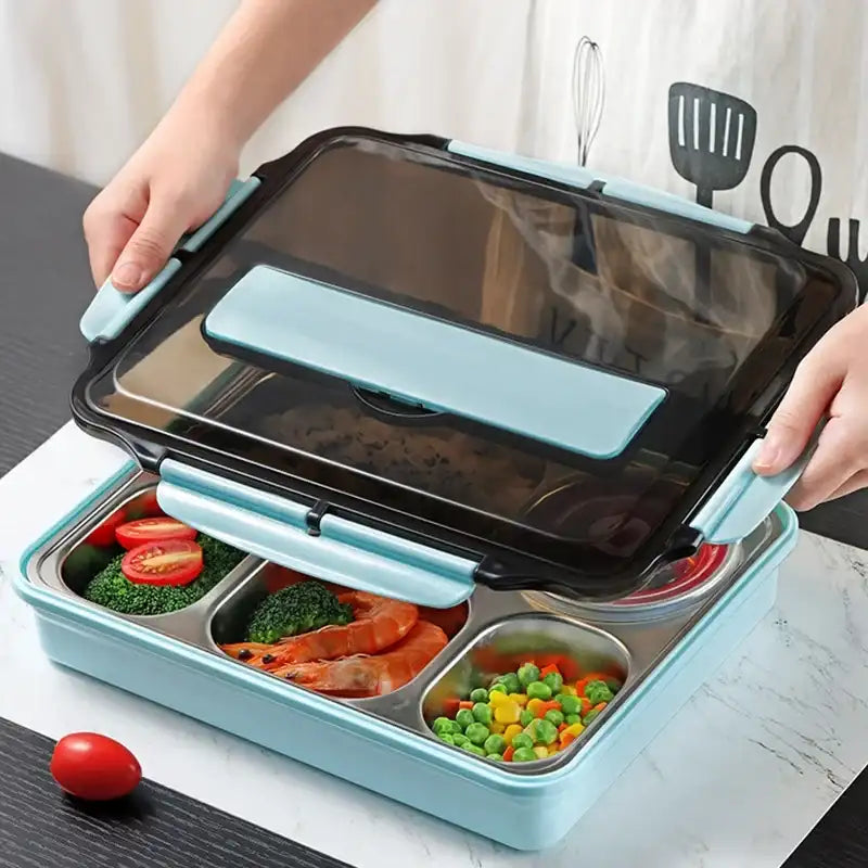 Stainless Steel Thermal Lunch Box – Multi-Layer Bento Container with Spoon & Chopsticks for School & Office 🍱