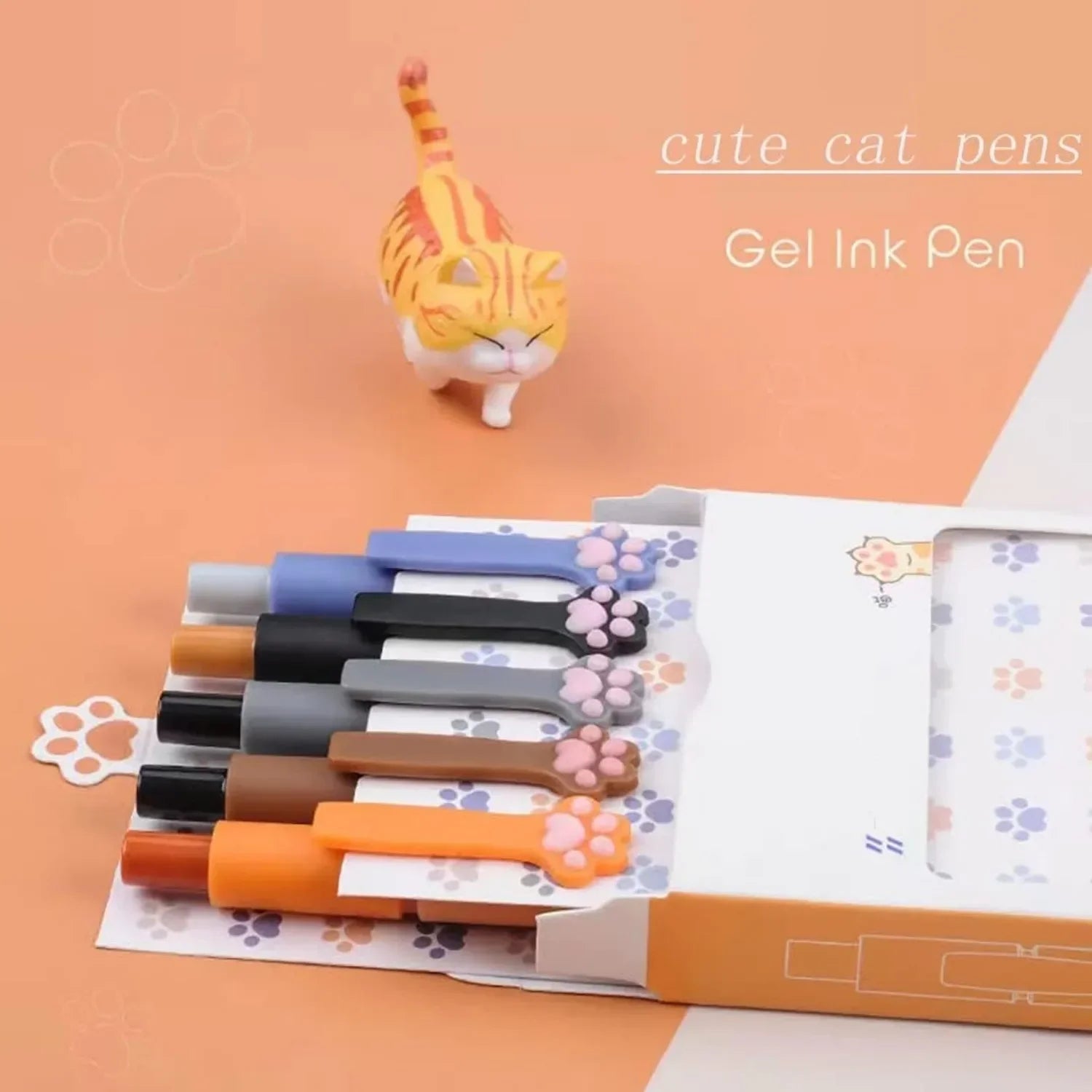 Gel Pens – 5-Pack Quick-Dry Black Ink Retractable Pens with Smooth Writing & Cute Yellow Design 🖊️