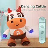 Electric Glowing Cattle Doll – Interactive Cartoon Cow Toy with Music, Lights & Movable Design, Holiday Gift for Kids